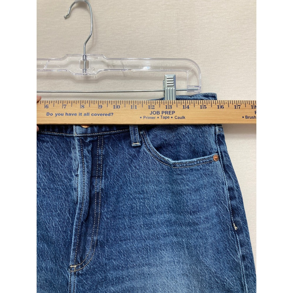 Pistola Wide Leg Jeans 31 Blue High Rise Frayed Hem Raw Edge Denim - Picture 5 of 10